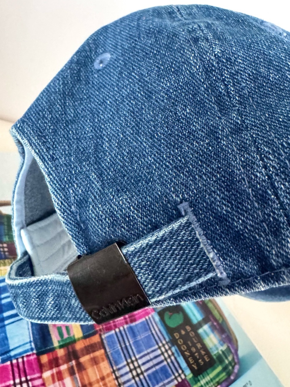 Calvin Klein Jeans Washed Blue Denim Cap with Embroidered Logo - Picture 3 of 10